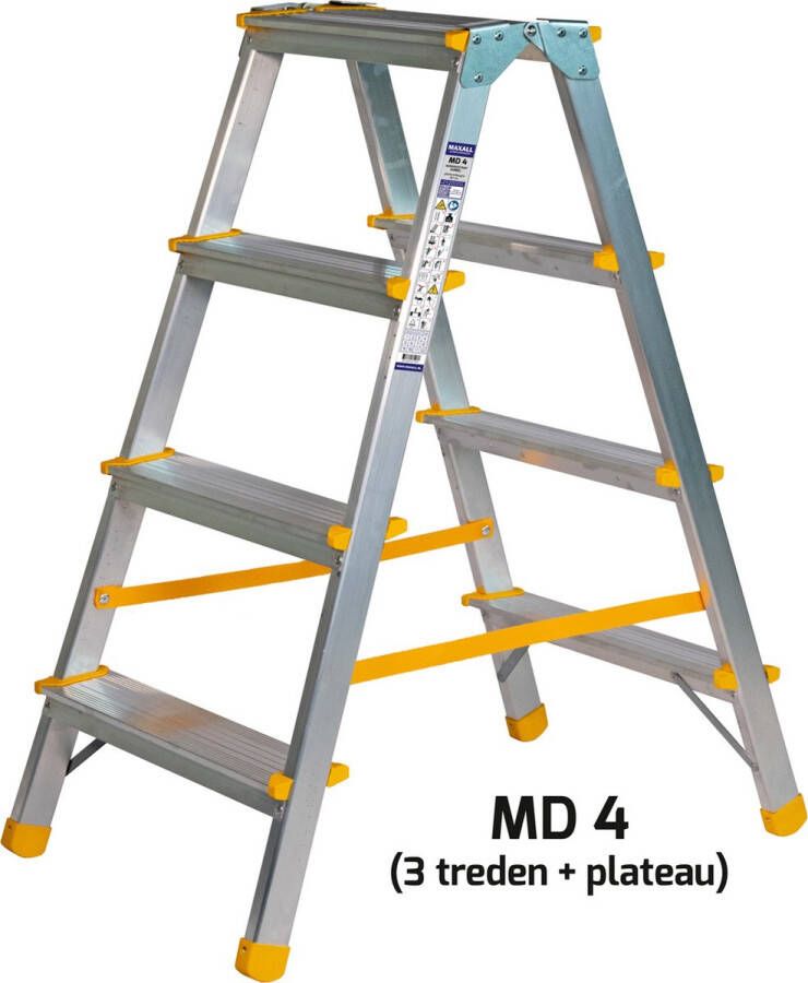 Maxall Huishoudtrap Dubbele Trap 2 x 4 treden