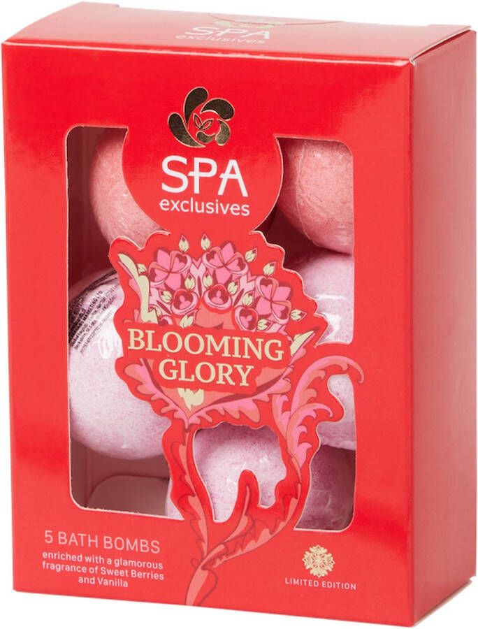 Maxbrands Marketing Bad Bruisballen ( 5 Stuks) Spa Exclusives Valentijn Sweet Berries & Vanilla geur -Lichaamsverzorging Ontspannig