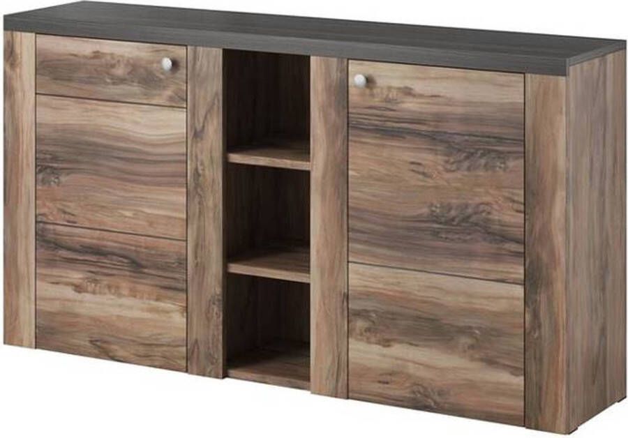 Home affaire Dressoir Larona tijdloze commode met 2 deuren deurkast breedte 155 cm Hoogte 84 cm veel opbergruimte dressoir met decoratieve lijstlook