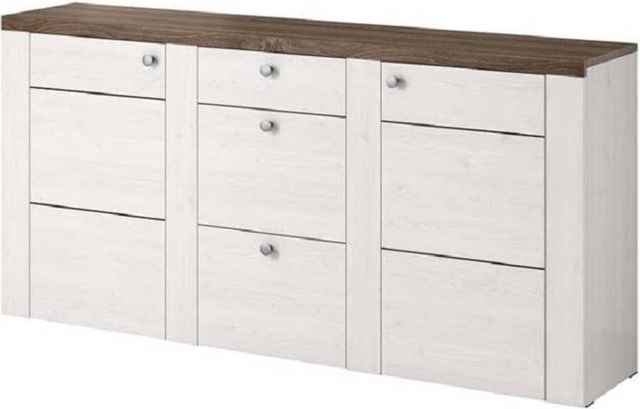 Home affaire Dressoir Larona tijdloze commode met 2 deuren 3 lades deurkast Hoogte 84 cm veel opbergruimte dressoir met decoratieve lijstlook