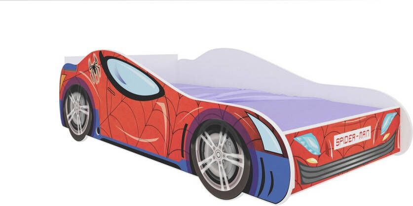 Maxi Huis Spiderman autobed Peuterbed met Matras Kinderbed Juniorbed 160 x 80 cm Rood