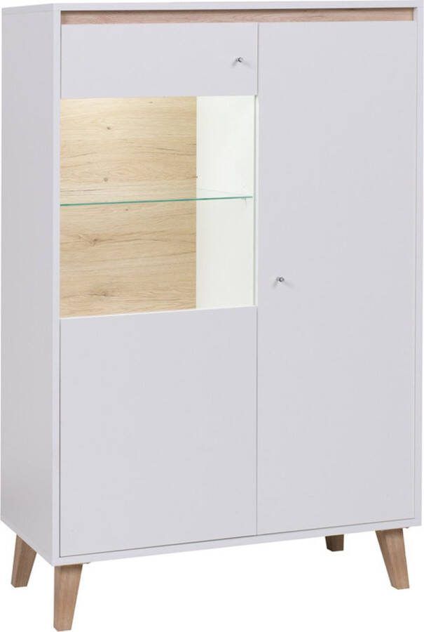 Maxi Huis Vitrinekast Oviedo Planken Wit Sam Remo 90 cm