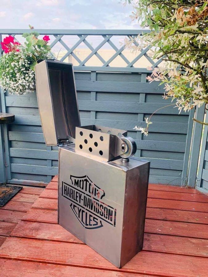 Maxi Maja Tuinhaard Zippo aansteker motief staal Harley-Davidson of ROUTE 66 Origineel ontwerp 50x65x20