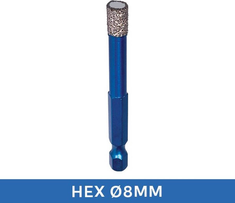 Maxifix Tegelboor Diamantboor Droog Wax koeling HEX Ø 8mm