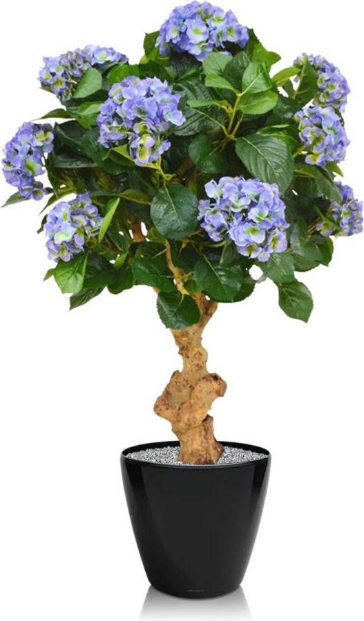 Maxifleur Kunstplanten Maxifleur Hortensia op stam Kunstplant Deluxe 90cm Blauw