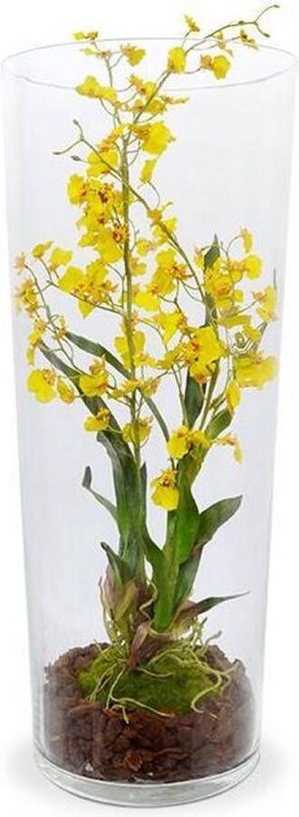 Maxifleur Kunstplanten Oncidium deluxe orchidee kunstboeket 80 cm geel
