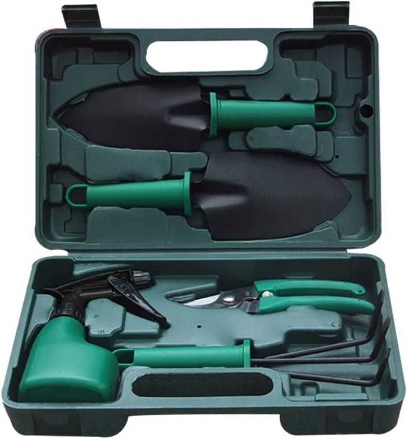5 stuks tuingereedschapsset light tuingereedschap set met anti-roestschaar hark waterspray en tas