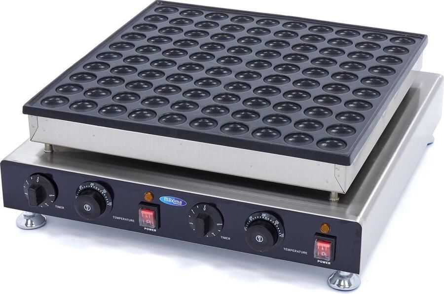 Maxima Poffertjesplaat 100 Stuks Ø 4 cm Elektrische Poffertjes Pan Professionele Poffertjes Bakplaat Poffertjespan tot 300°C