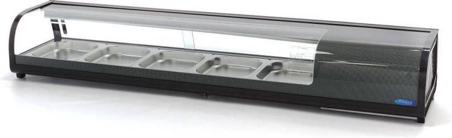 Maxima Sushi en Tapasvitrine 132 L 5 x 1 2 GN Tafelmodel Sushivitrine Horeca Koeling Vitrine Professioneel Koelvitrine Met GN-bakken Tapas