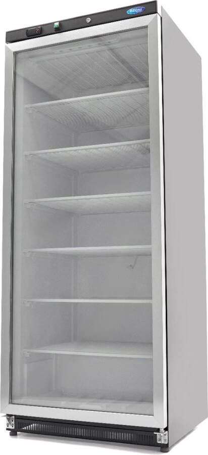 Maxima Vrieskast 600 L Zwart met Glazen Deur Professionele Vriezer Speciale Koelcyclus 600 liter Diepvries