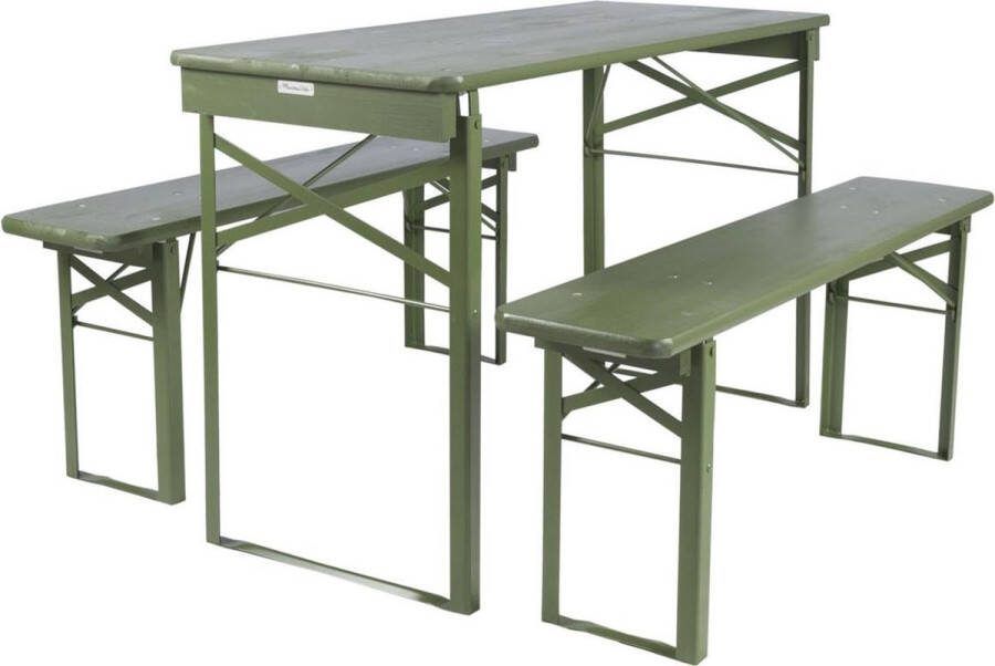 MaximaVida Inklapbare Bierset Berlijn 120 Cm Olijfgroen Fsc Hout