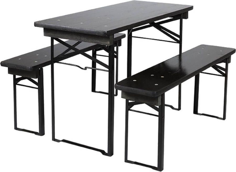 MaximaVida Inklapbare Bierset Berlijn 120 Cm Zwart Fsc Hout