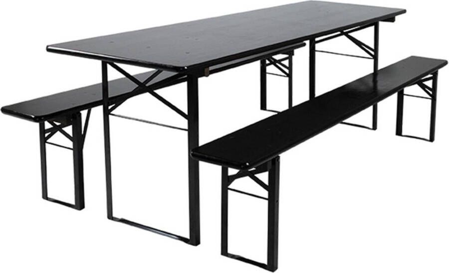 MaximaVida Inklapbare Bierset Berlijn 200 Cm Zwart Fsc Hout