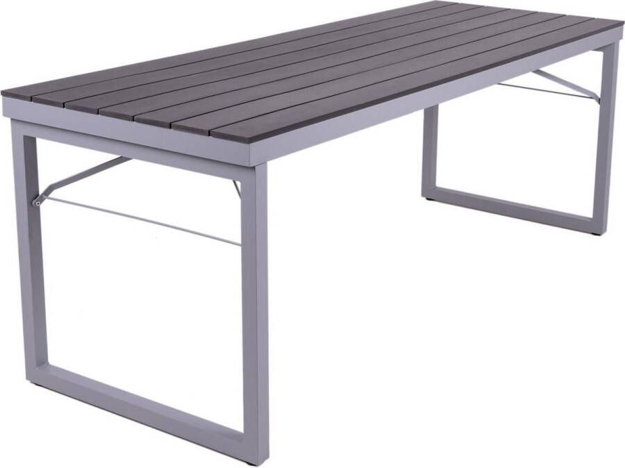 MaximaVida inklapbare kunststof-aluminium picknicktafel Hamburg 200 cm zwart onderhoudsarm