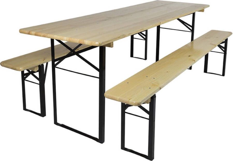 MaximaVida Inklapbare Picknickset Berlijn 200 Cm 3-laags Blanke Lak Fsc Hout