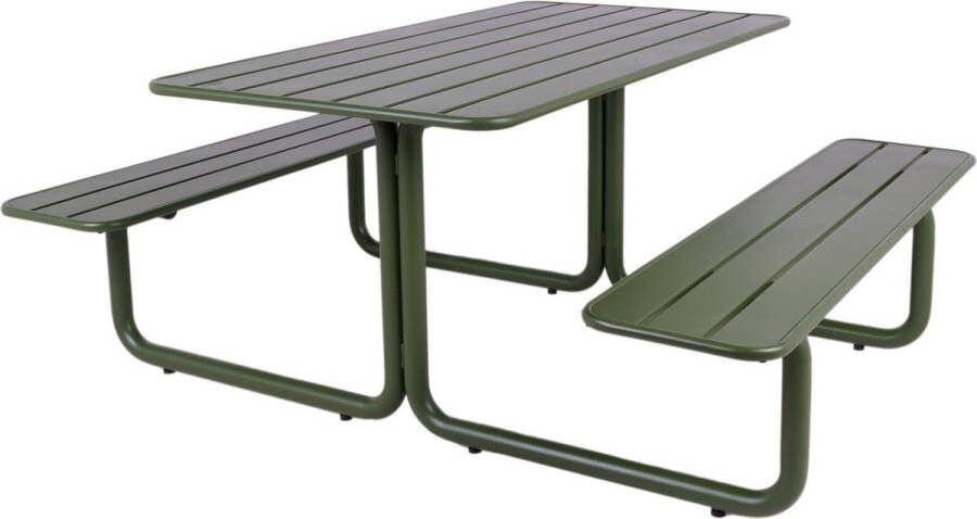 MaximaVida Metalen Picknicktafel Max Olijfgroen 150 Cm