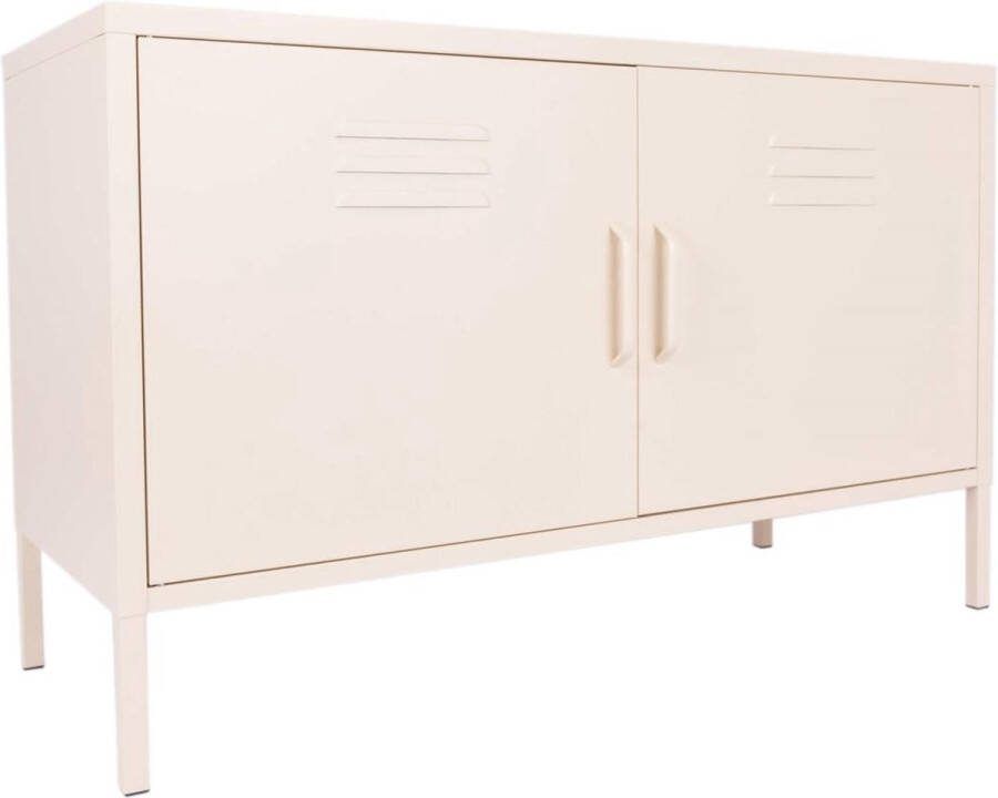 MaximaVida metalen TV lockerkast Finn 100 x 40 x 64 cm ivoor 1 schap