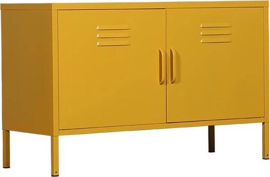 MaximaVida metalen TV lockerkast Finn 100 x 40 x 64 cm okergeel 1 schap
