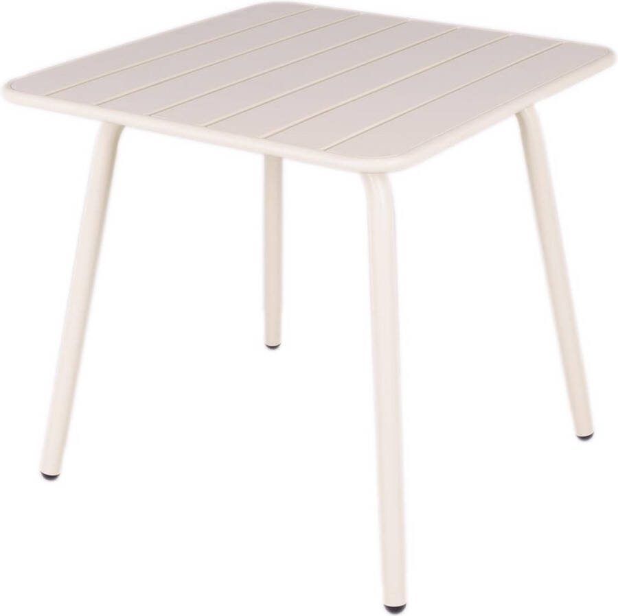 MaximaVida Metalen Vierkante Tuintafel Max 80 X 80 Cm Ivoor