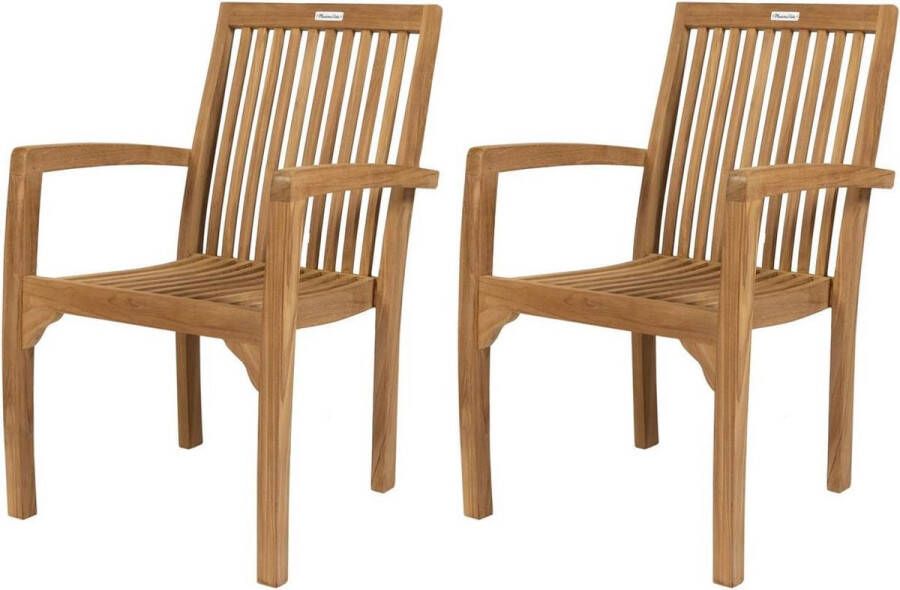 MaximaVida Teak Houten Stoel Sunda Doos Per 2 Stuks