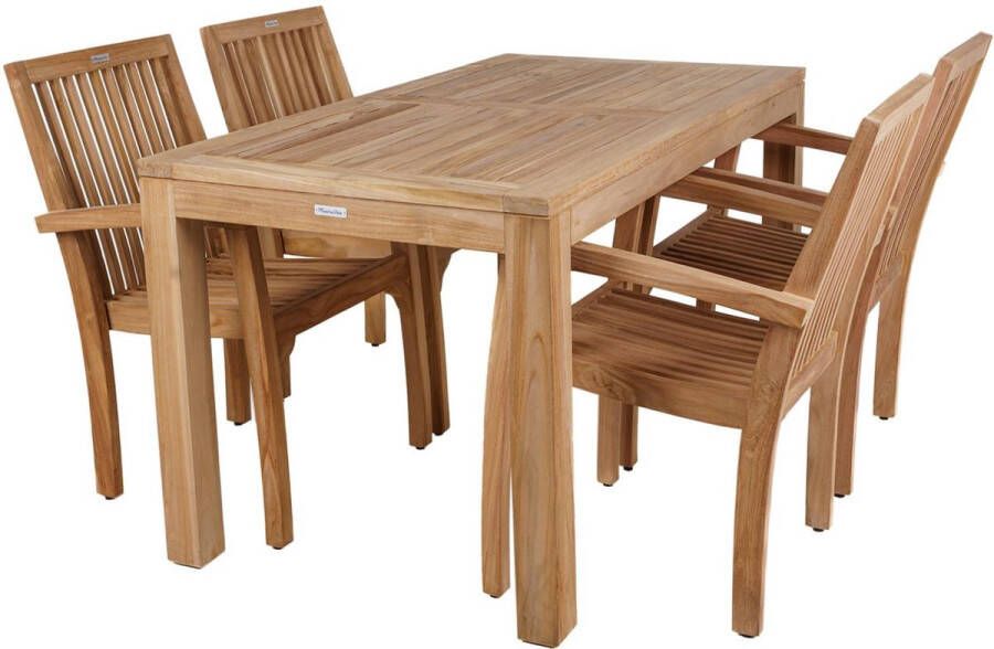 MaximaVida teak tuinset Java 150 cm – 5-delig