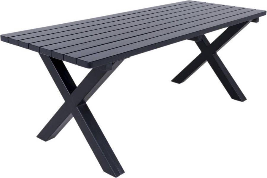 MaximaVida tuintafel Riga 200 x 90 cm blackwash X-poot onderstel New York