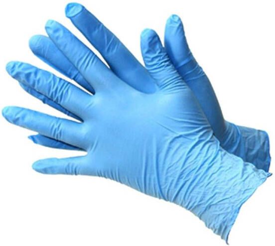 Maxter Soft Nitril wegwerphandschoenen – blauw – Poedervrij ongepoederd Latexvrij 100 stuks Maat XL