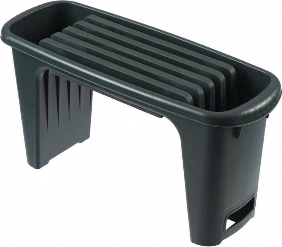 Nature Tuinkruk 2-in-1 Tuinzit -knielkruk tuin werkbank Antraciet H34 x 66 x 25cm - Foto 2