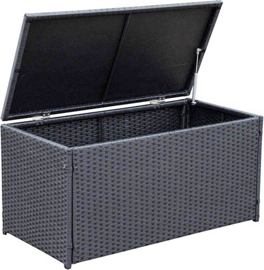 MaxxGarden Kussenbox Rattan Tuinkussenbox Opbergbox met Deksel Waterdichte Kussenbox 250L 102x51x51cm – Antraciet