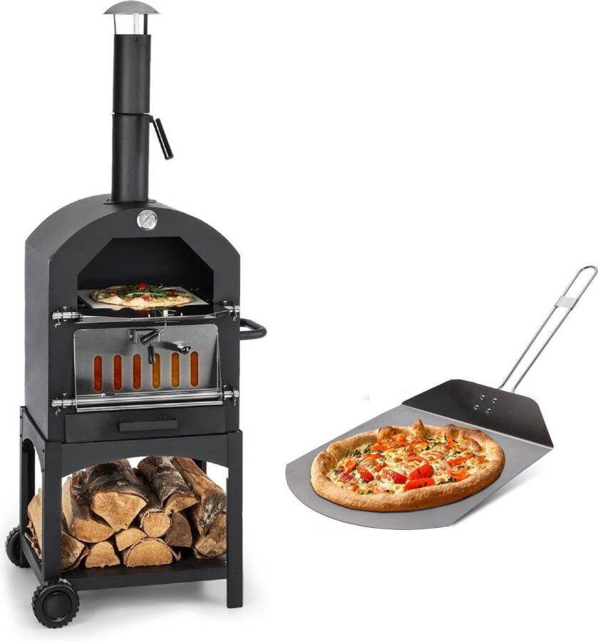 MaxxGarden Pizza oven buiten Houtgestookte Pizza oven Houtskool Barbecue Pizza BBQ Smoker 45 x 65 x 158cm