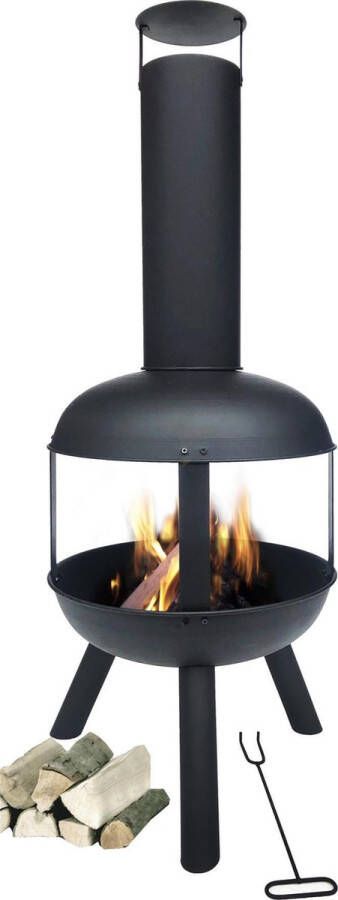 MaxxGarden Tuinhaard Grieks Hades Terrashaard Vuurkorf BBQ Terrasverwarmer Terrasverwarming Sfeerhaard 45 x 115cm Zwart