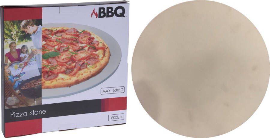 MaxxHome Pizzasteen BBQ steen Pizzasteen voor de lekkerste bereiding van een pizza op jouw barbecue of in de oven Pizza steen rond Medium (33 cm)
