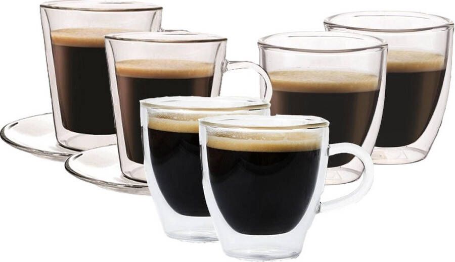 Maxxo Fijnproevers koffieglazen Set van 6 glazen