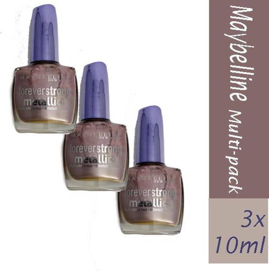 Maybelline 3x Nagellak – Foreverstrong Metallics Pink Bronze 3x