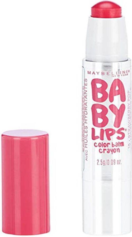Maybelline Babylips Color Balm Crayon 15 Strawberry Pop Lipbalm