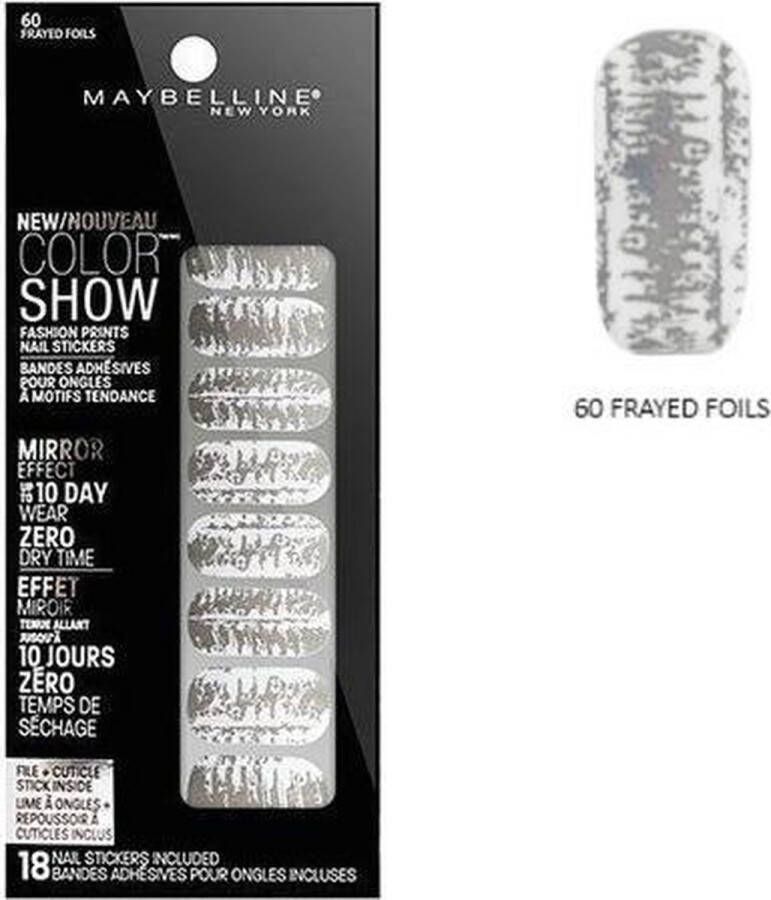 Maybelline Color Show Fashion Prints Mirror Effect Nail Stickers 60 Frayed Foils