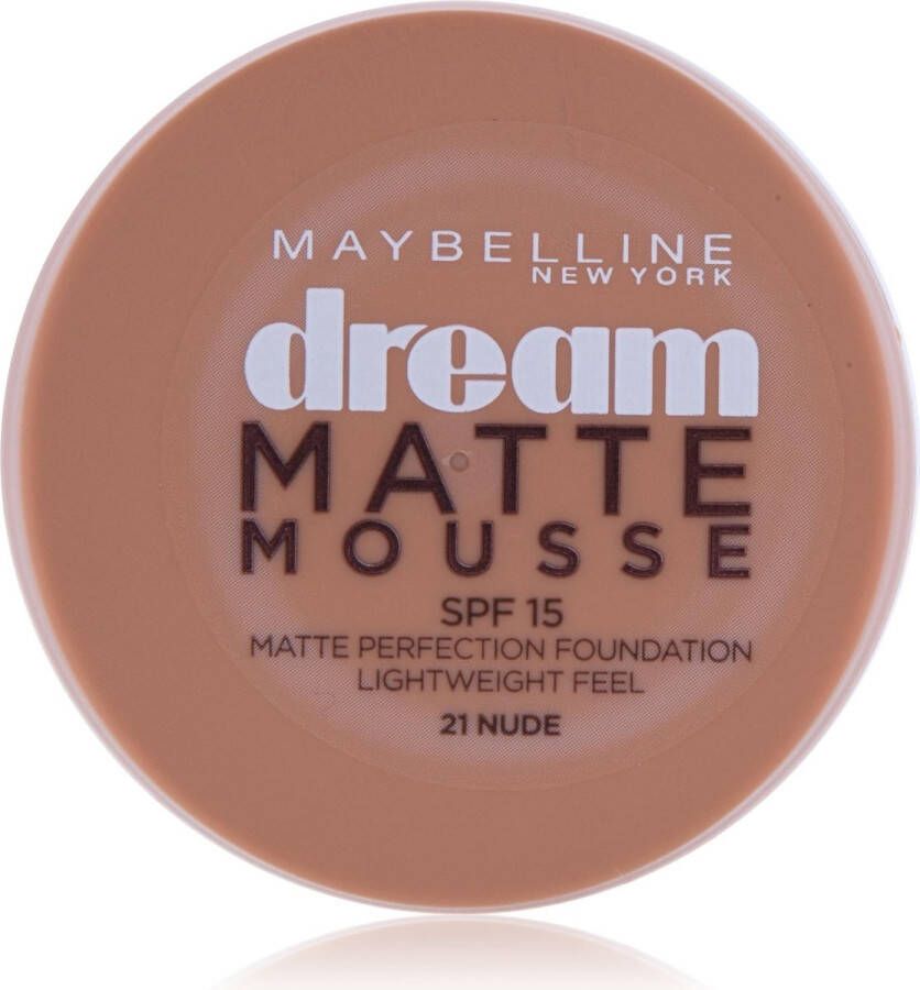 Maybelline Dream Matte Mousse 21 Nude Beige Doré Pot Crème foundationmake-up