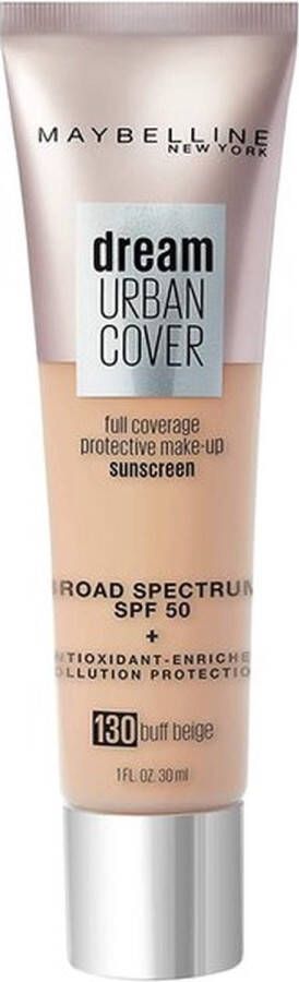 Maybelline Dream Urban Cover Foundation SPF 50 130 Buff Beige Getinte huidskleur 30 ml