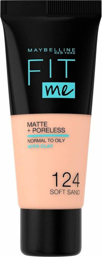 Maybelline Fit Me Matte & Poreless Foundation 124 Soft Sand 3 Stuks Voordeelverpakking