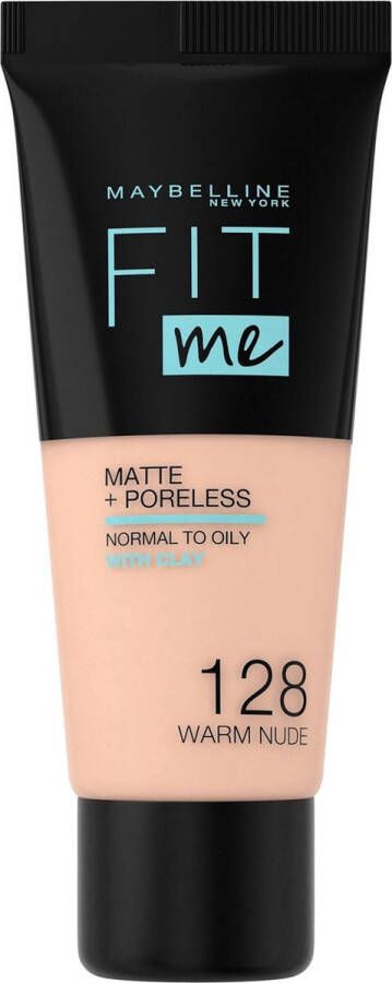 Maybelline Fit Me Matte & Poreless Foundation 128 Warm Nude 3 Stuks Voordeelverpakking