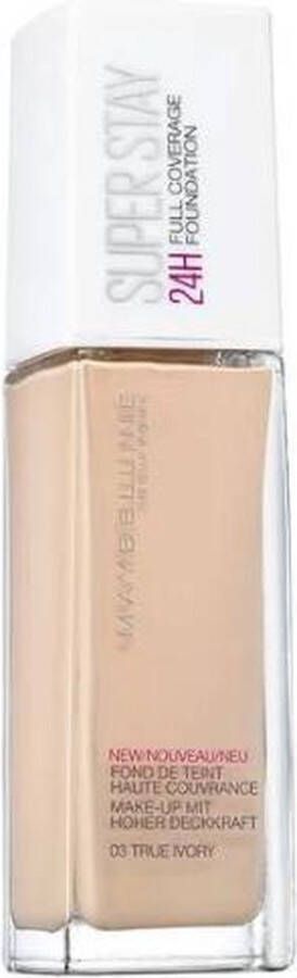 Maybelline Foundation Superstay 30 ml Pompflacon Vloeistof 3 TRUE IVORY