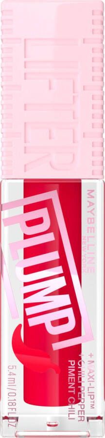 Maybelline Lifter Plump Lip Plumping lipgloss langdurig vollere lippen verwarmende sensatie met 5% Maxi-Lip™ en chilipeper Red Flag 5 4 ml