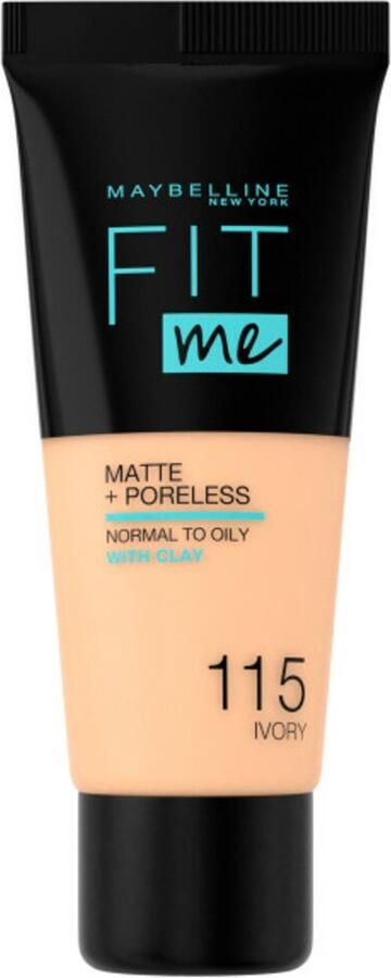 Maybelline Fit Me Matte & Poreless Foundation 115 Ivory 3 x 30 ml Voordeelverpakking