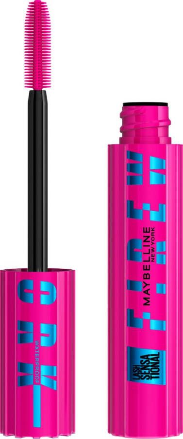 Maybelline New York Lash Sensational Fireworks Black Waterproof Zwart Waterproof Lengte and Volume mascara 6ml