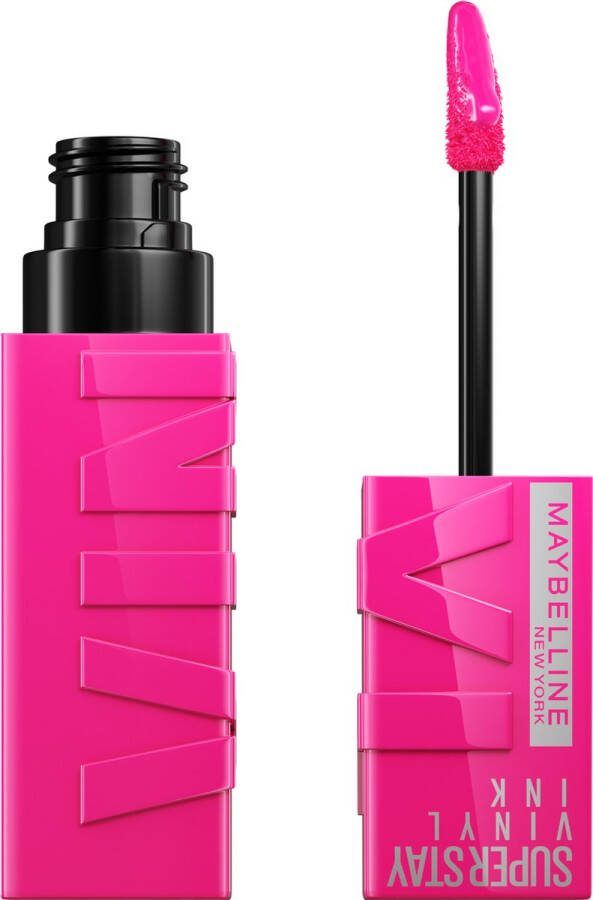 Maybelline New York SuperStay Vinyl Ink Longwear Liquid Lipstick 150 Striking vloeibare lippenstift voor een schitterende glans en intense kleur blijft tot wel 16 uur zitten geeft niet af roze