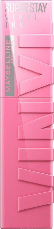 Maybelline New York SuperStay Vinyl Ink Longwear Liquid Lipstick 155 Upbeat vloeibare lippenstift voor een schitterende glans en intense kleur blijft tot wel 16 uur zitten geeft niet af roze