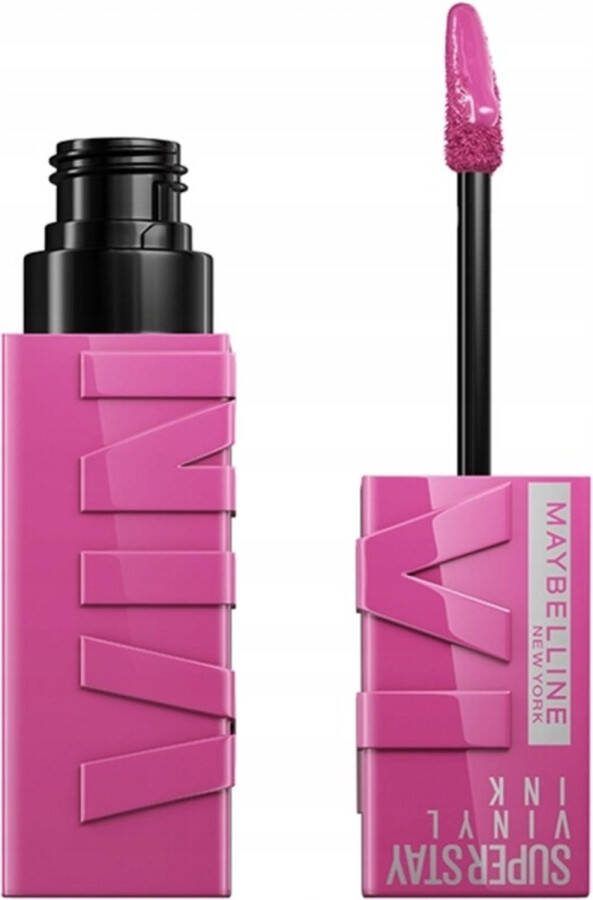 Maybelline New York SuperStay Vinyl Ink Longwear Liquid Lipstick 165 Edgy vloeibare lippenstift voor een schitterende glans en intense kleur blijft tot wel 16 uur zitten geeft niet af roze
