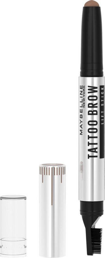 Maybelline New York Tattoo Brow Lift Stick 02 Soft Brown Bruin Wenkbrauwpotlood met Stylingborstel