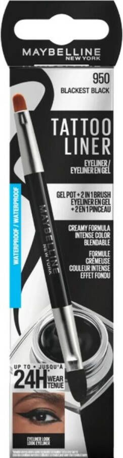 Maybelline New York Tattoo Liner Gel Pencil poeder-in-gel formule voor zachte applicatie oogpotlood waterproof tot wel 36 uur langhoudend vlekt niet zwart