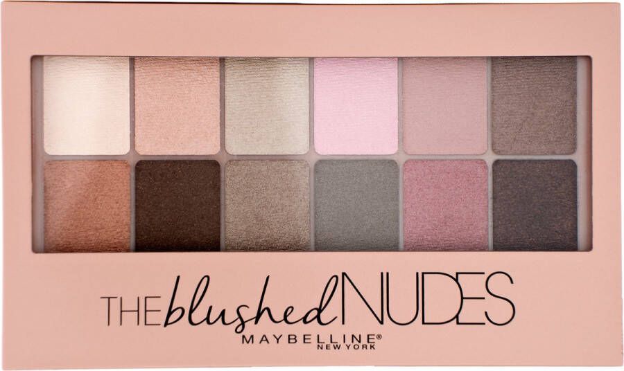 Maybelline New York The Blushed Nudes Palette Oogschaduw palette met 12 Nude Kleuren Oogschaduw